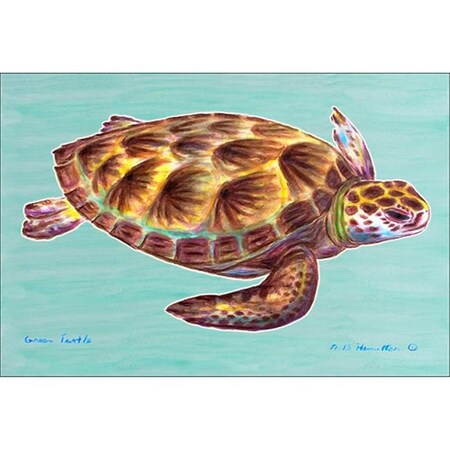Betsy Drake Betsy Drake DM044G Green Sea Turtle Door Mat 30"x50" DM044G